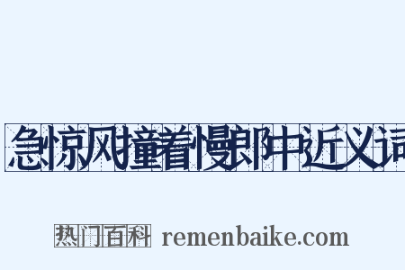 急惊风撞着慢郎中近义词是什么意思的图片